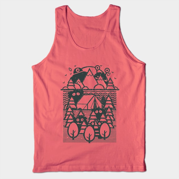 Monsters In The Woods Tank Top by artlahdesigns